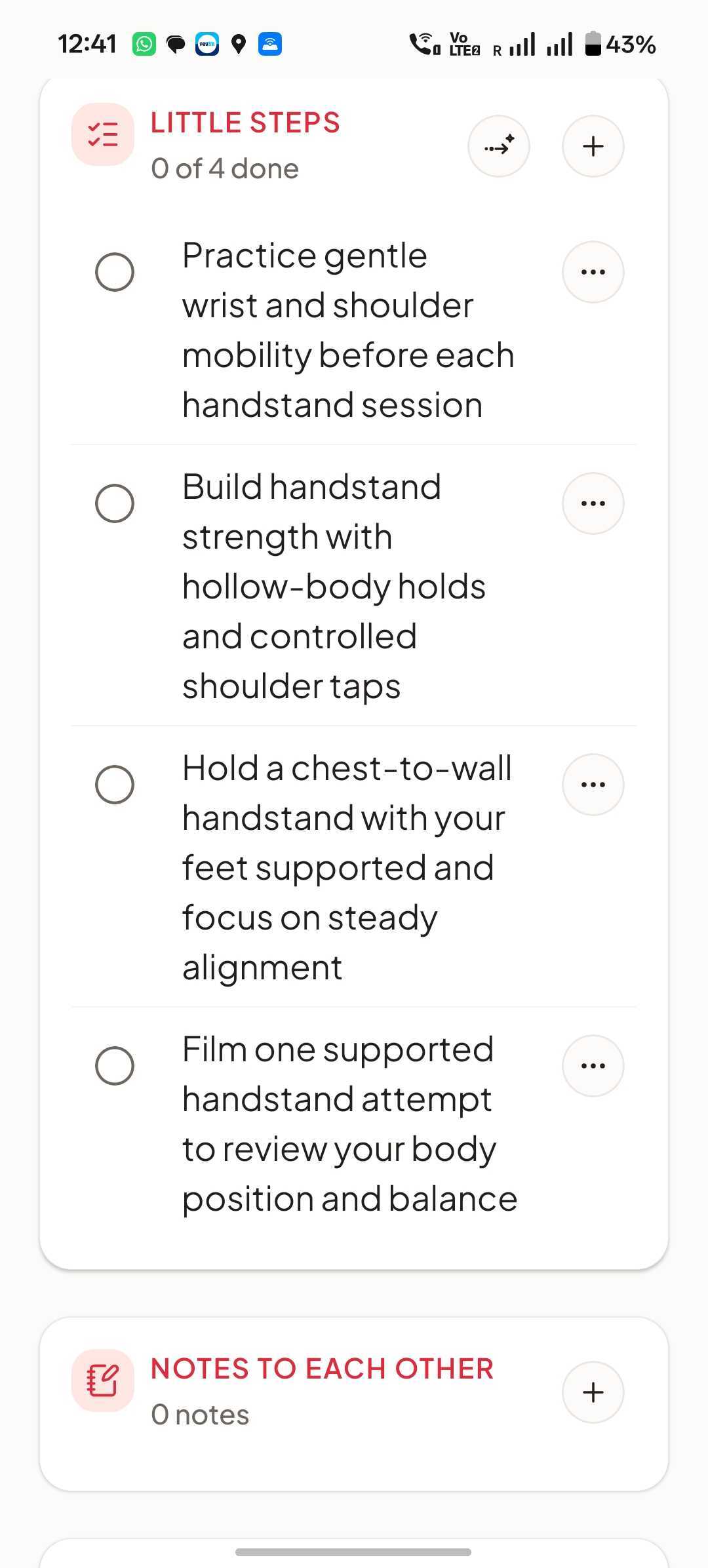 The same handstand dream transformed by Plan AI into four clear Little Steps